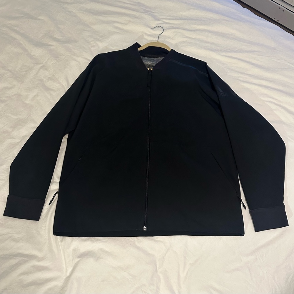 Adidas Men’s Jacket - Reversible, Black & Heather Grey, Size Large